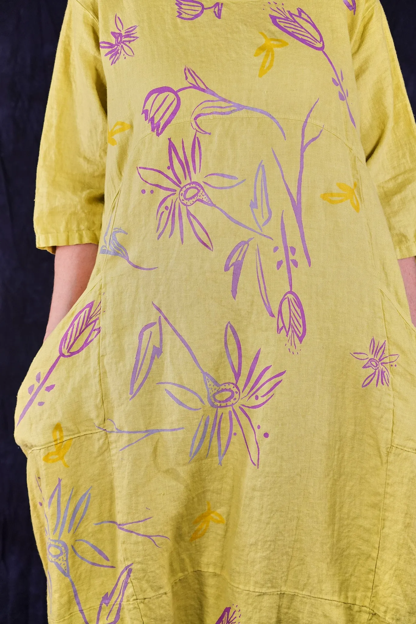 7221 Lucky Linen Dress Citron-P