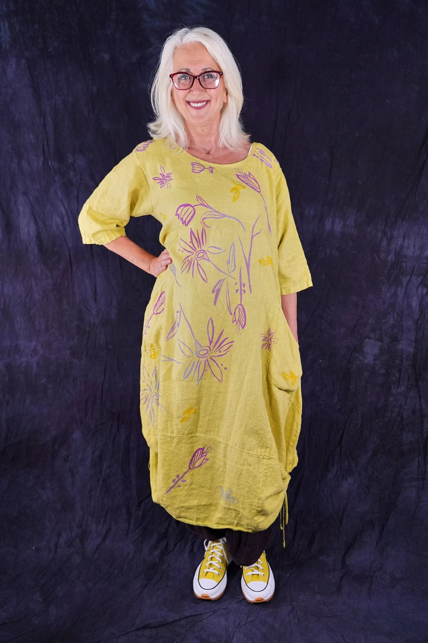 7221 Lucky Linen Dress Citron-P