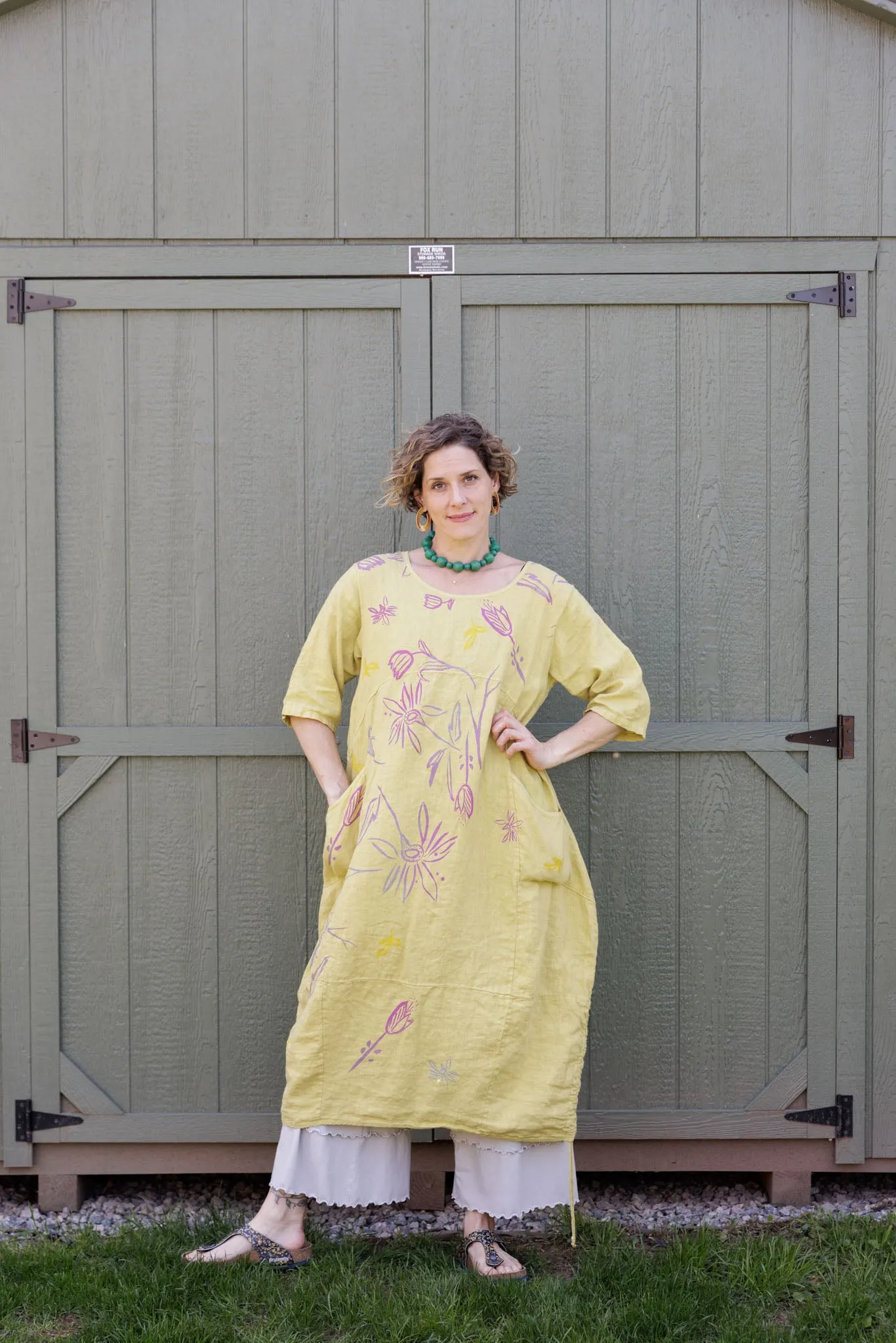 7221 Lucky Linen Dress Citron-P