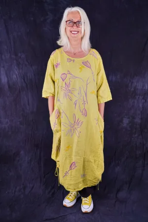 7221 Lucky Linen Dress Citron-P