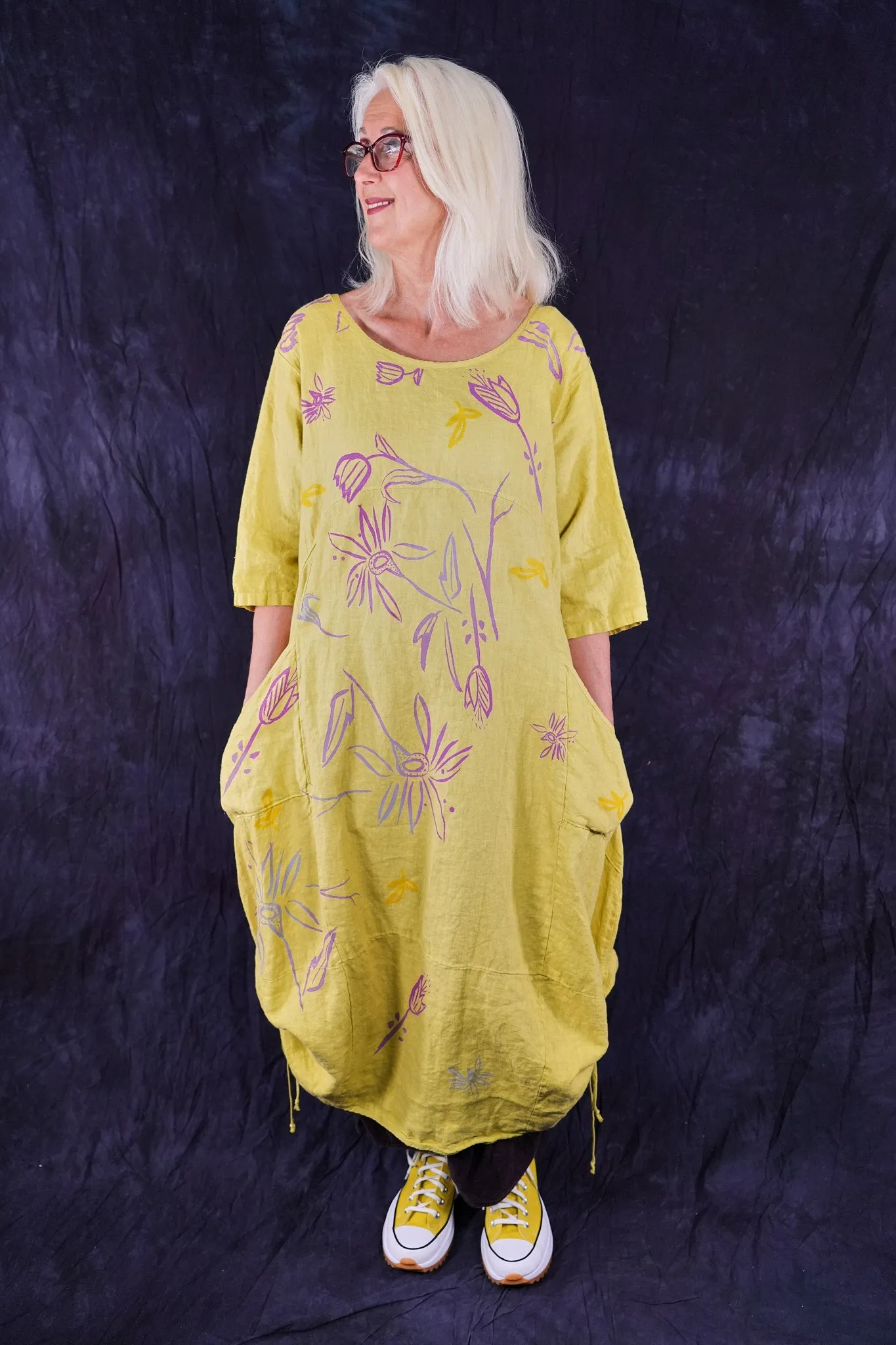 7221 Lucky Linen Dress Citron-P