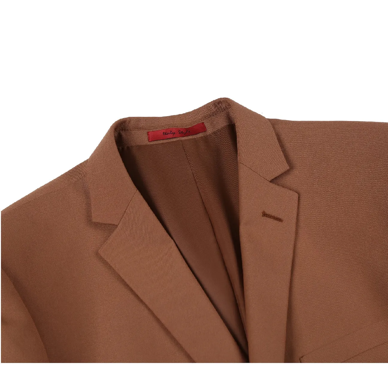 Alessandro Vitello by Renoir 2-Piece Slim Fit Single Breasted Notch Lapel Brown Suit 201-106