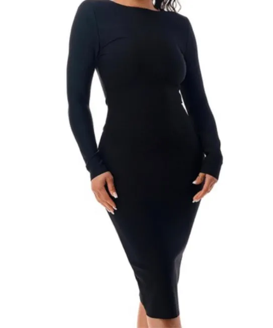 ALL FOR LOVE BANDAGE DRESS (BLACK )