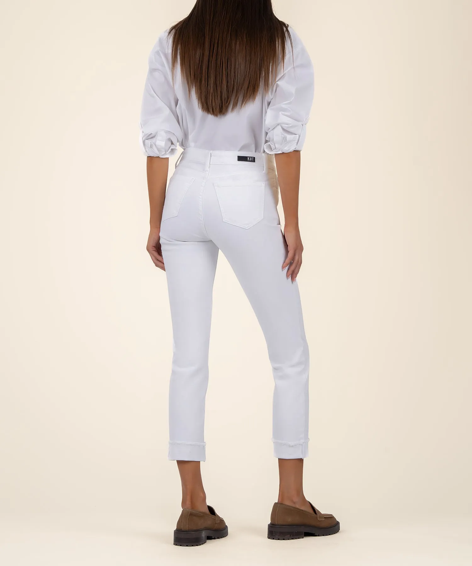 Amy Mid Rise Crop Straight Leg