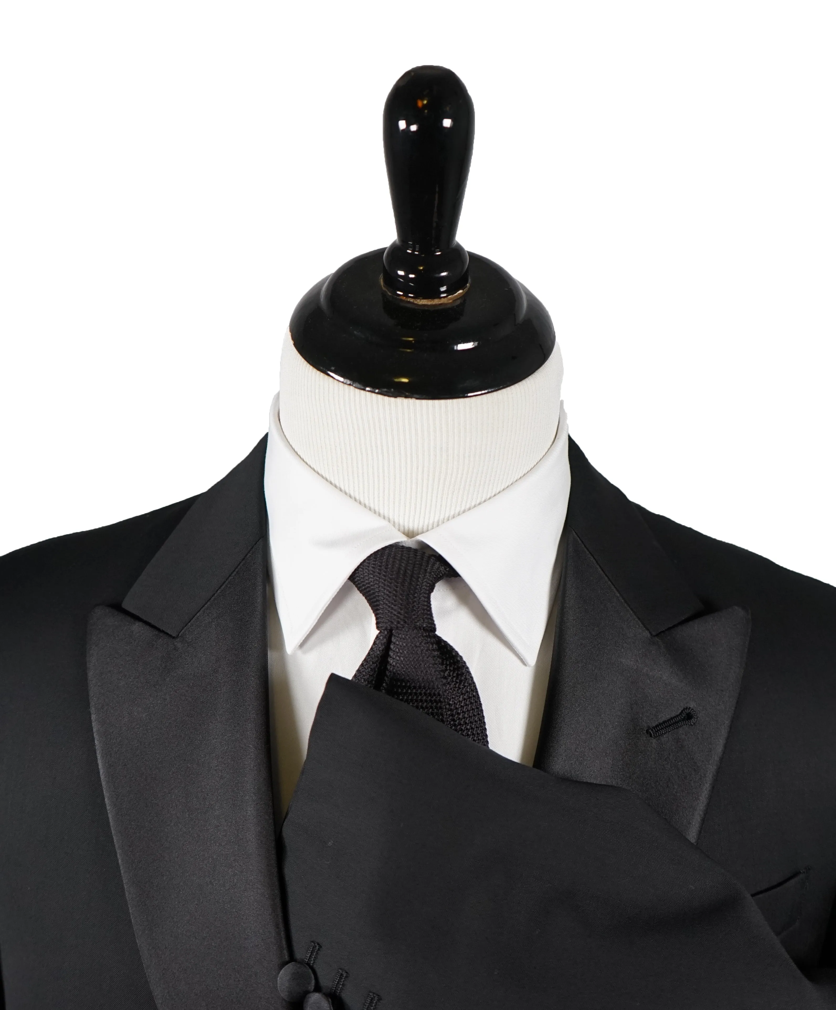 ARMANI COLLEZIONI - “G Line Natural Stretch"Black Peak Lapel Tuxedo Suit - 42S