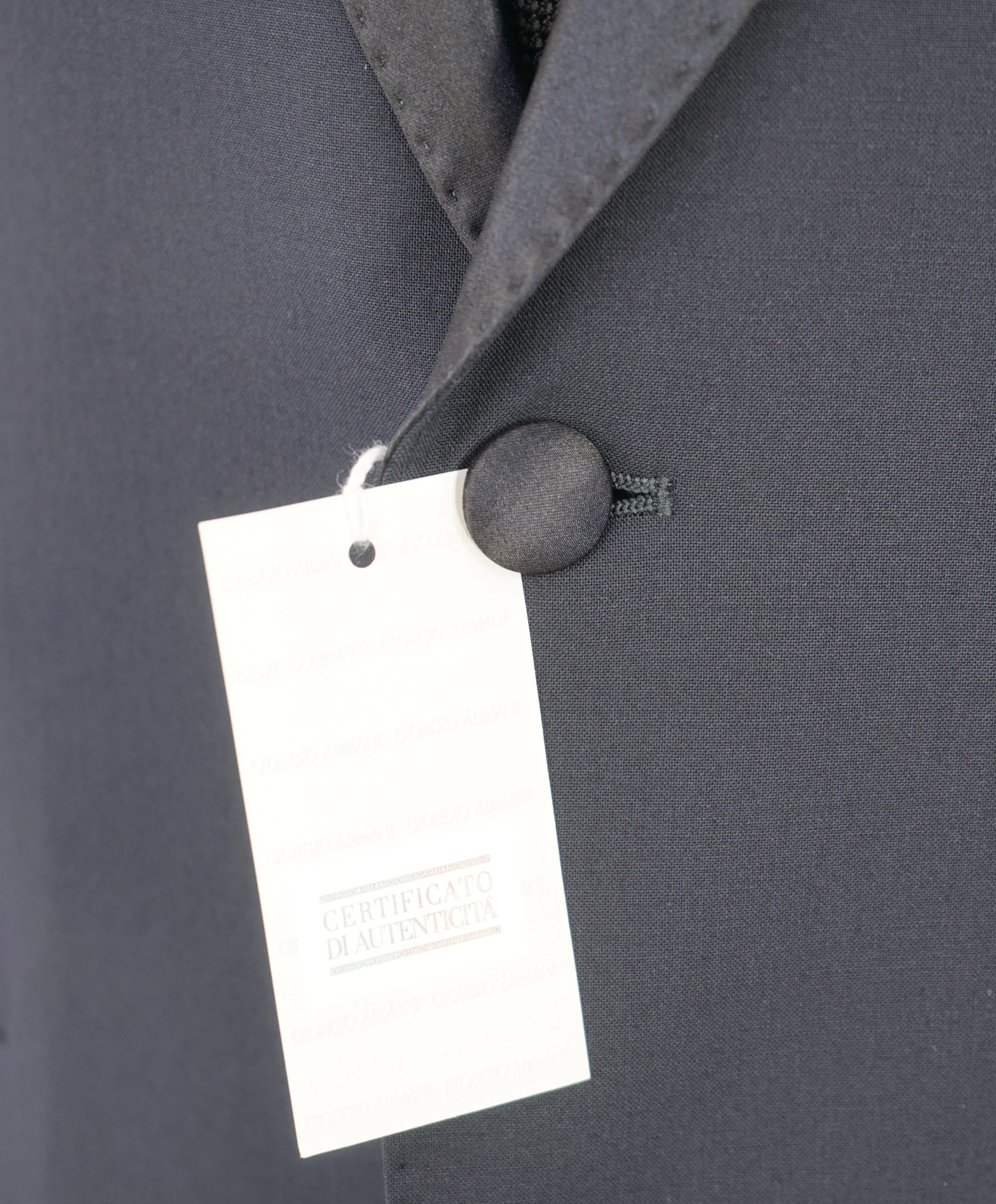 ARMANI COLLEZIONI - "M Line" Blue Slim 1-Button Tuxedo Peak Lapels - 40R