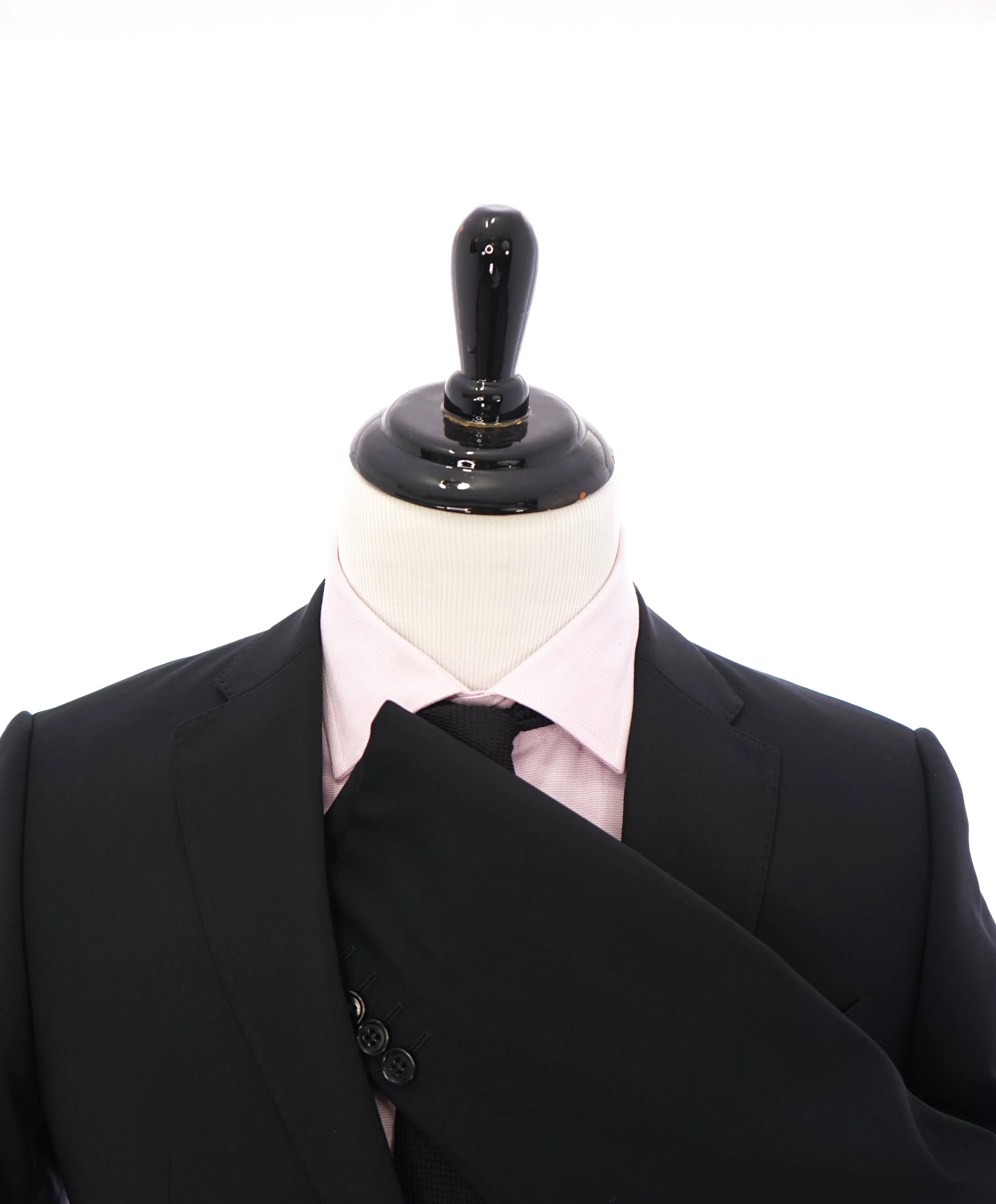 ARMANI COLLEZIONI - "M Line" Slim Modern Black Notch Lapel Suit - 42R
