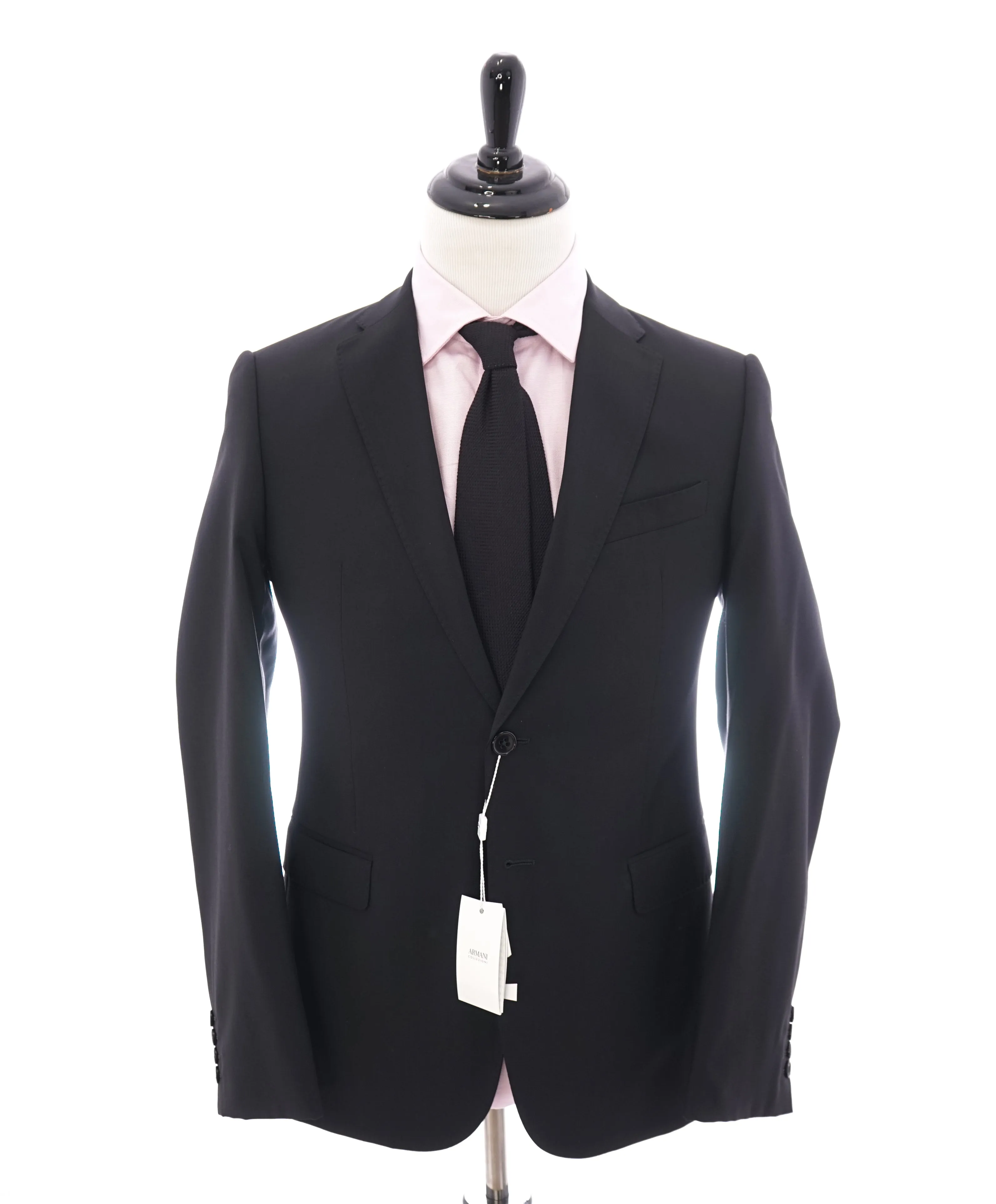 ARMANI COLLEZIONI - "M Line" Slim Modern Black Notch Lapel Suit - 42R