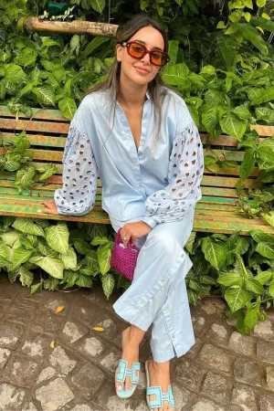 Arushi Mehra In Our Powder Blue Butter Cup Co-Ord Set