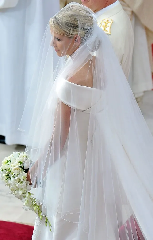 Charlene Wittstock Royal Wedding Dress with Beaded Embroidery Bridal Gown
