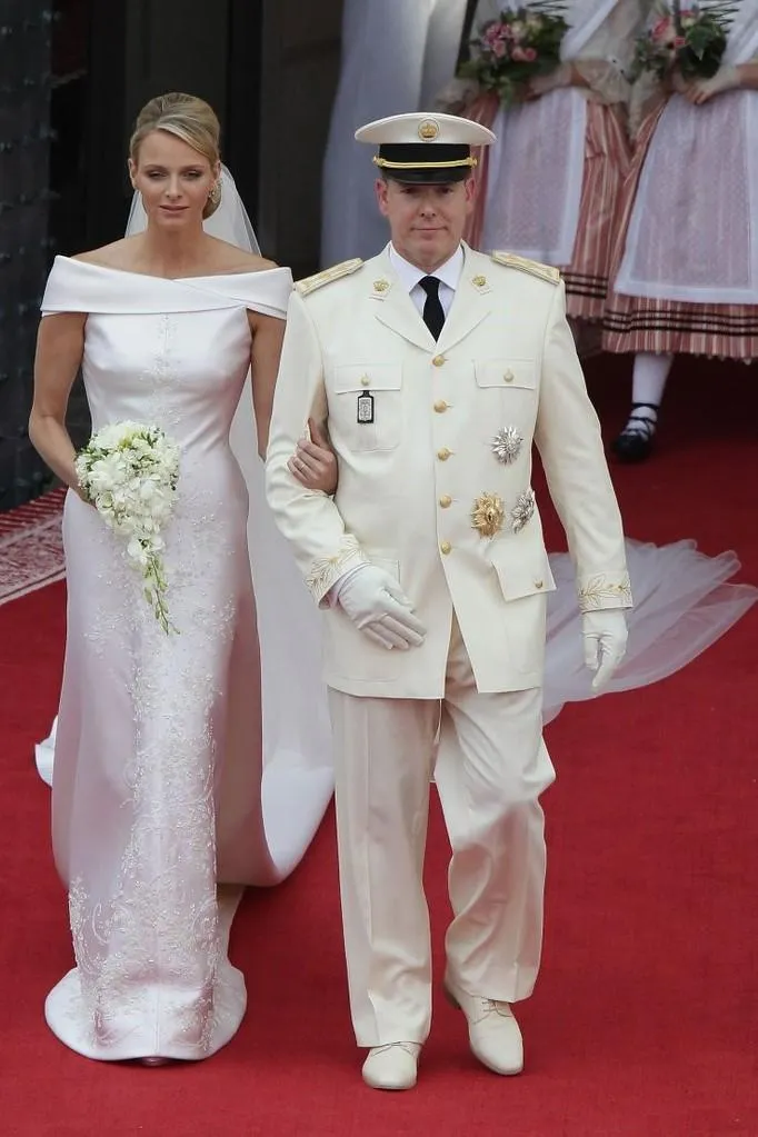 Charlene Wittstock Royal Wedding Dress with Beaded Embroidery Bridal Gown