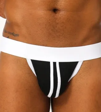 Club Jox Two Stripes Or Racing Stripes White Jockstrap