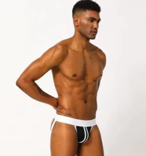 Club Jox Two Stripes Or Racing Stripes White Jockstrap