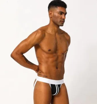 Club Jox Two Stripes Or Racing Stripes White Jockstrap