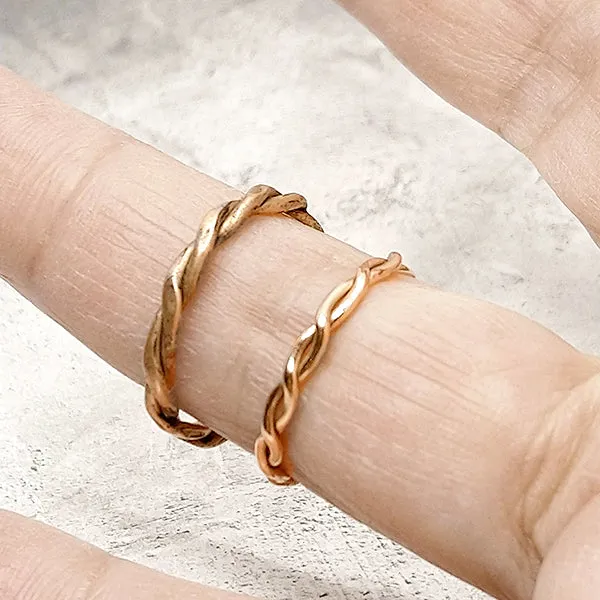 Custom 14k Rose Gold Wedding Bands for Emily and Jeff