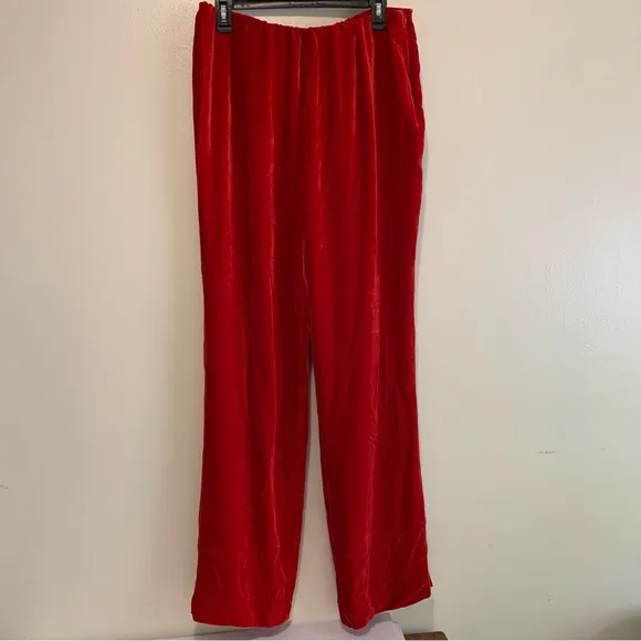 Doncaster Vintage Red rayon silk Velvet two piece suit size large