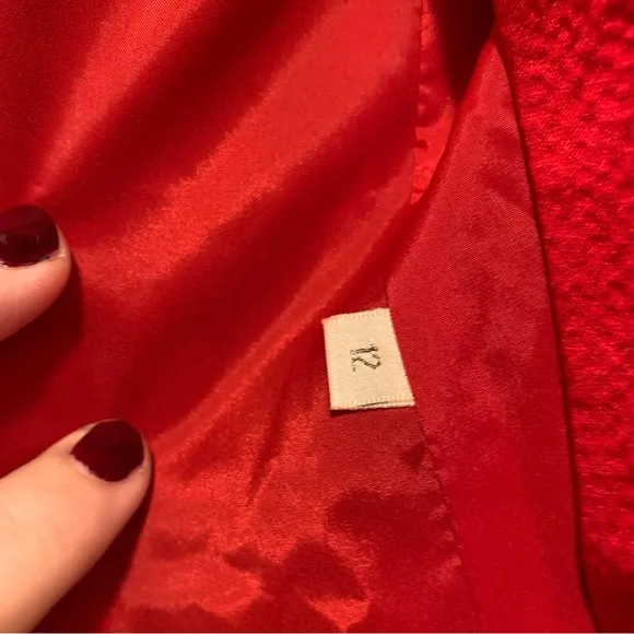 Doncaster Vintage Red rayon silk Velvet two piece suit size large