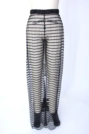 Dries Van Noten Tulle Velvet Flocked Pants