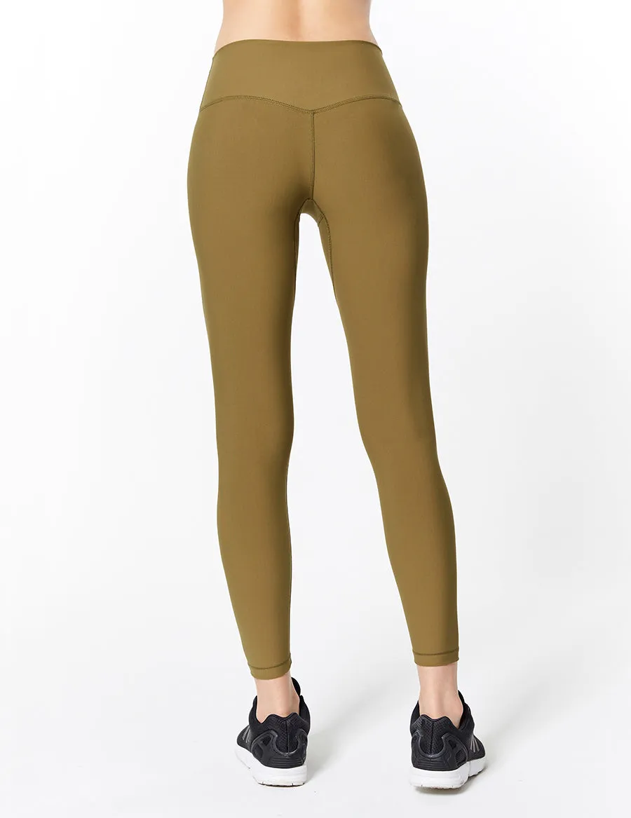easyoga LESPIRO Glossy Slim Tights1 - X10 Dead Leaf Green/Light Green