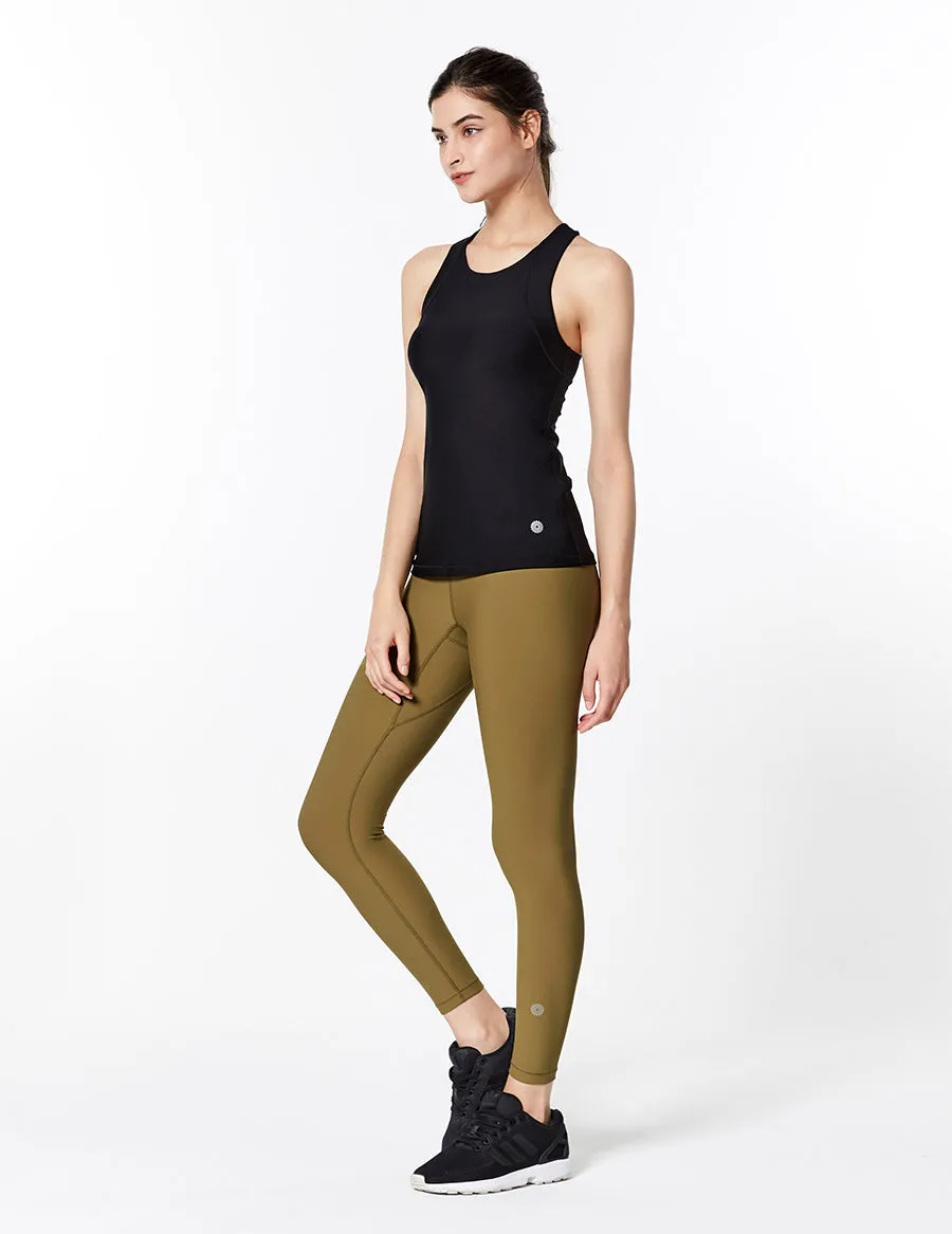 easyoga LESPIRO Glossy Slim Tights1 - X10 Dead Leaf Green/Light Green