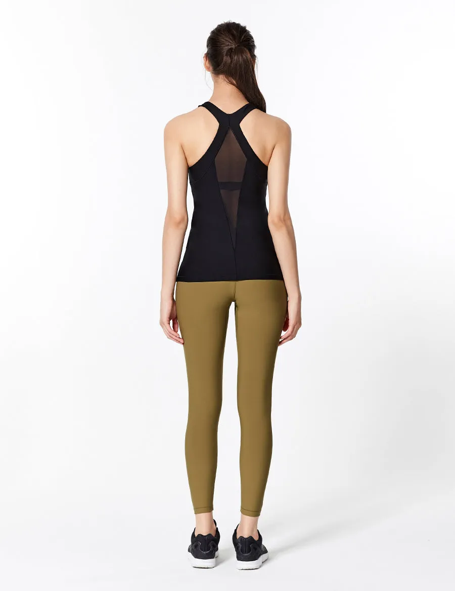 easyoga LESPIRO Glossy Slim Tights1 - X10 Dead Leaf Green/Light Green