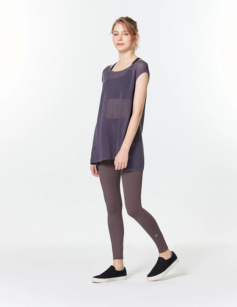 easyoga LESPIRO Glossy Slim Tights3 - C11 Mocha Chocolate