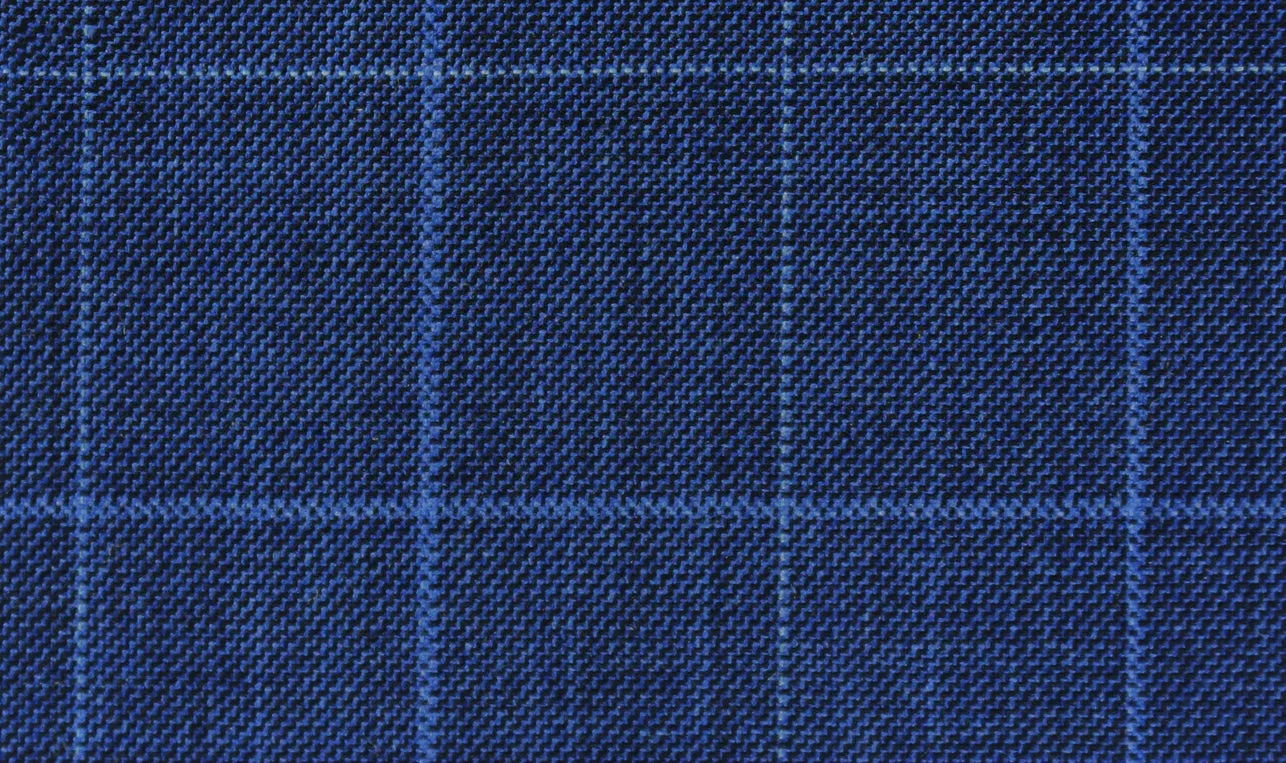 Egyptian Blue with Blue Check Regular Suit