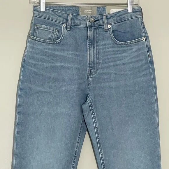 Everlane NWT The Curvy Cheeky Jeans Size 23 in Sky Blue High Rise