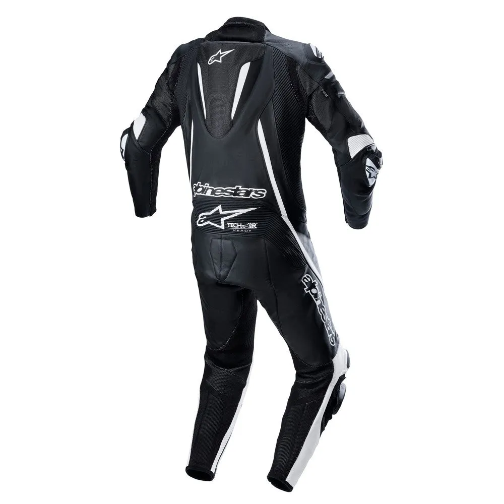 Fusion 1Pc Leather Suit Black/White 46