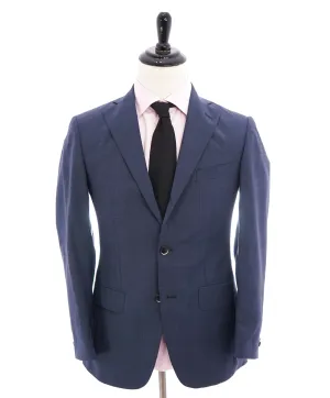 HARDWICK - Made In USA Premium Construction 2-3 Roll Lapel Blue Plaid Suit - 38R