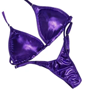 Hologram Eggplant Fit Model Competition Suit
