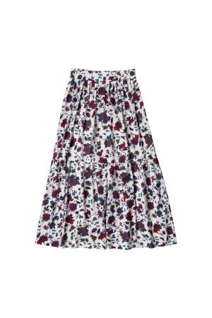 Isabelle purple flower skirt by Zaikamoya