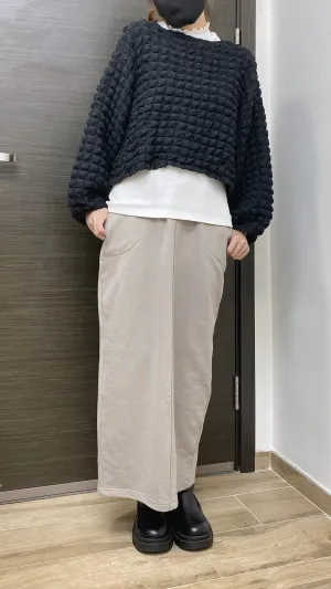 K540 休閒風後開衩H型裙