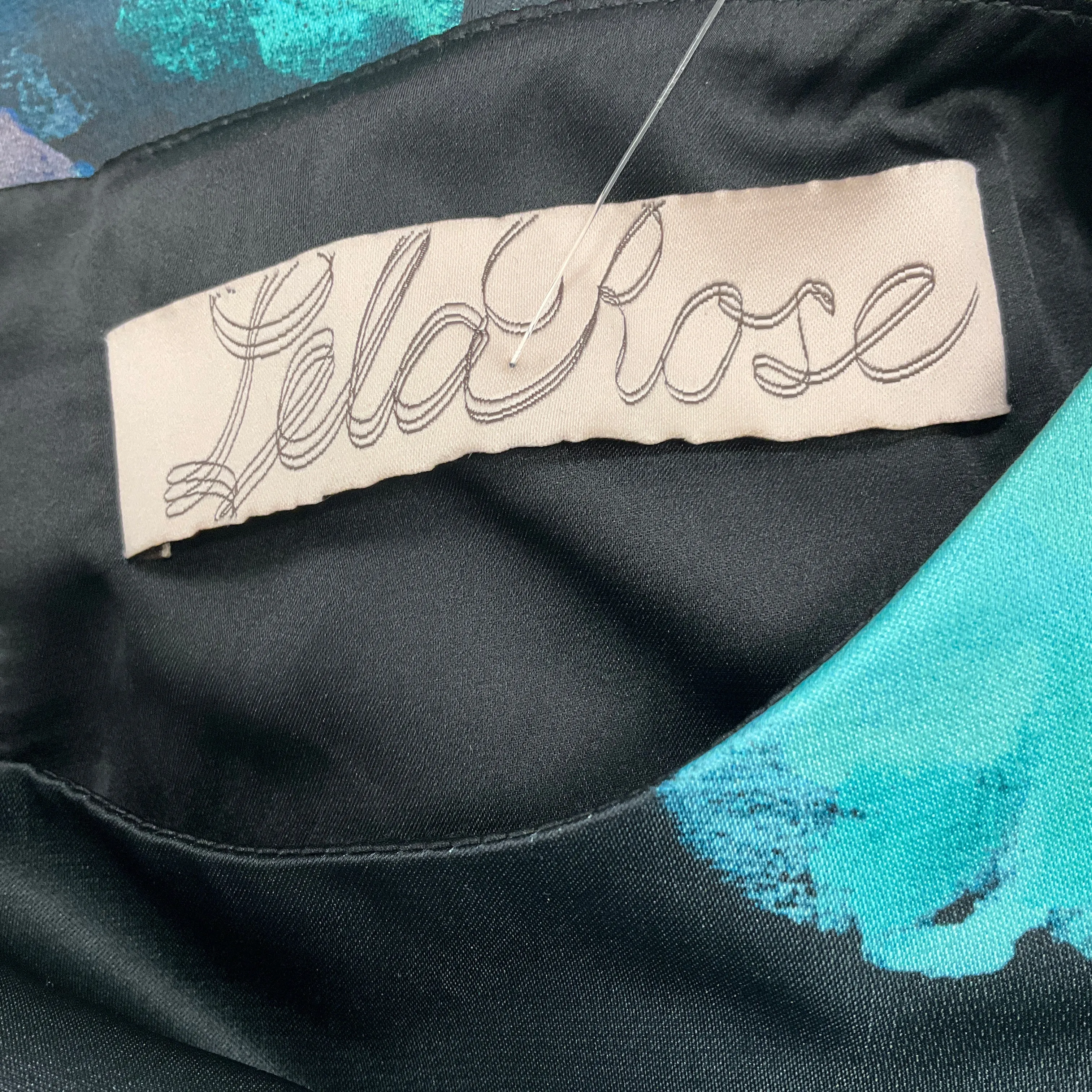 Lela Rose Black / Mint Full Skirt Sheath Dress