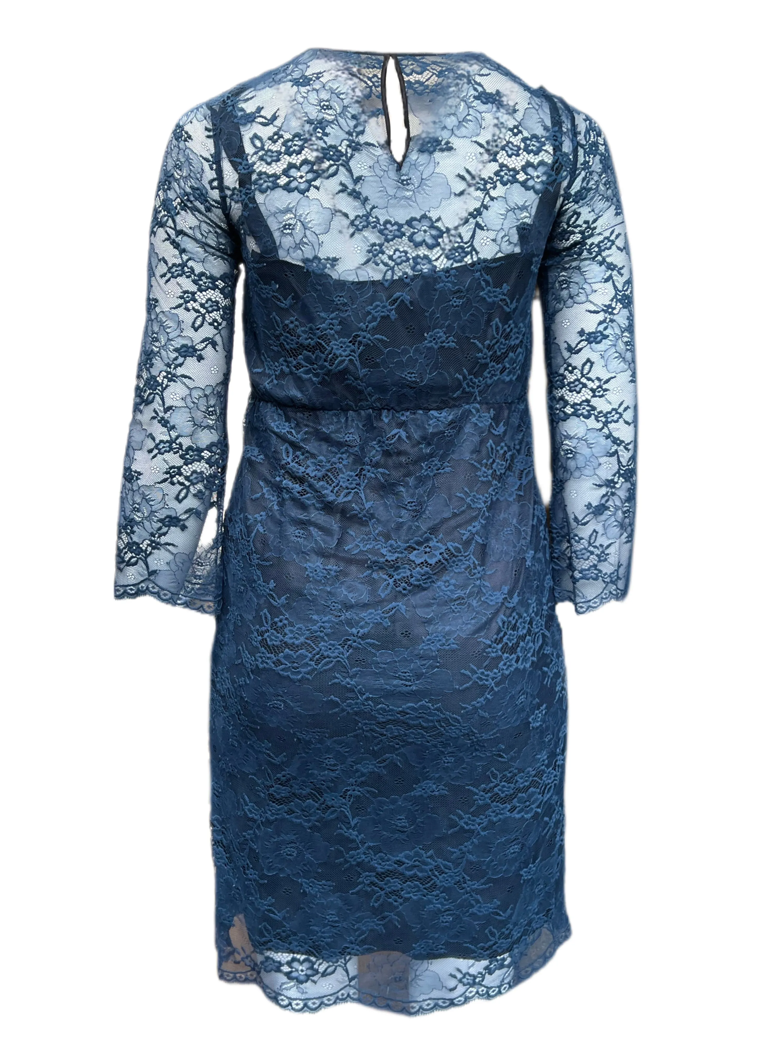 Marina Rinaldi Women's Blue Divina Lace Sheath Dress Size 8W/17 NWT