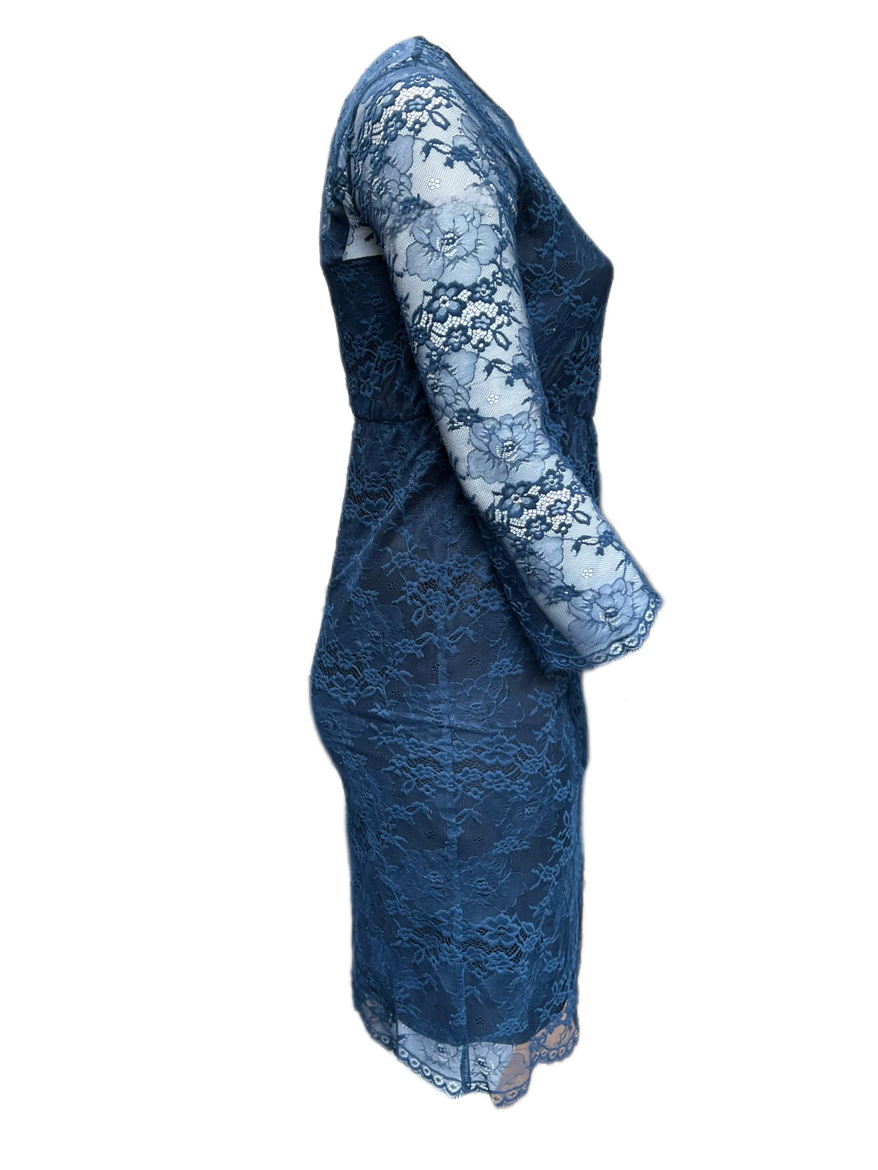 Marina Rinaldi Women's Blue Divina Lace Sheath Dress Size 8W/17 NWT