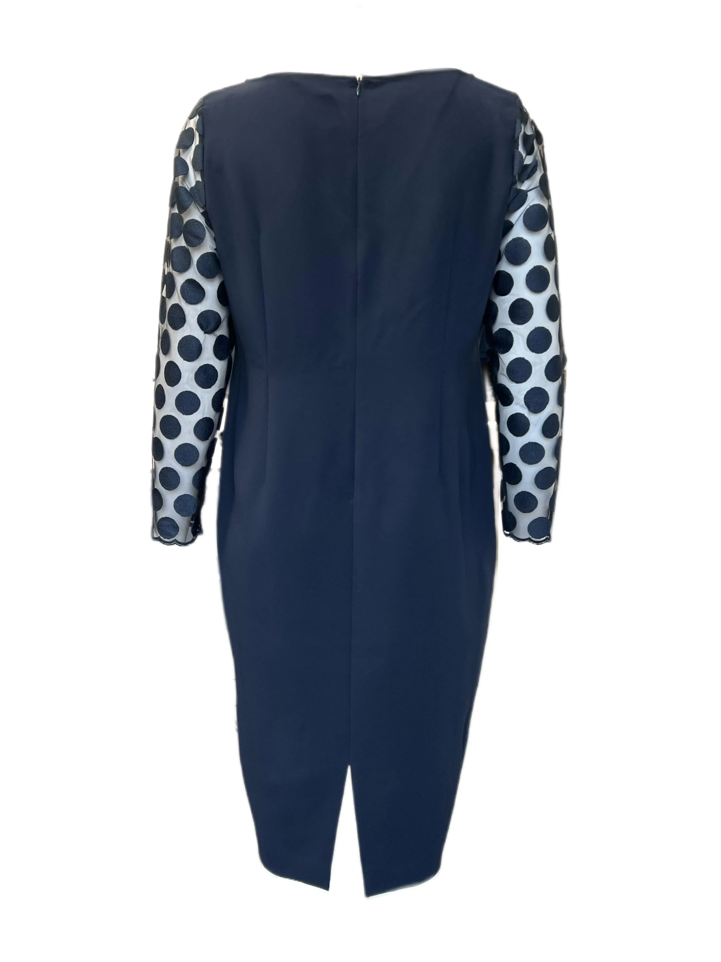 Marina Rinaldi Women's Navy Divinas  Embroidered Sheath Dress