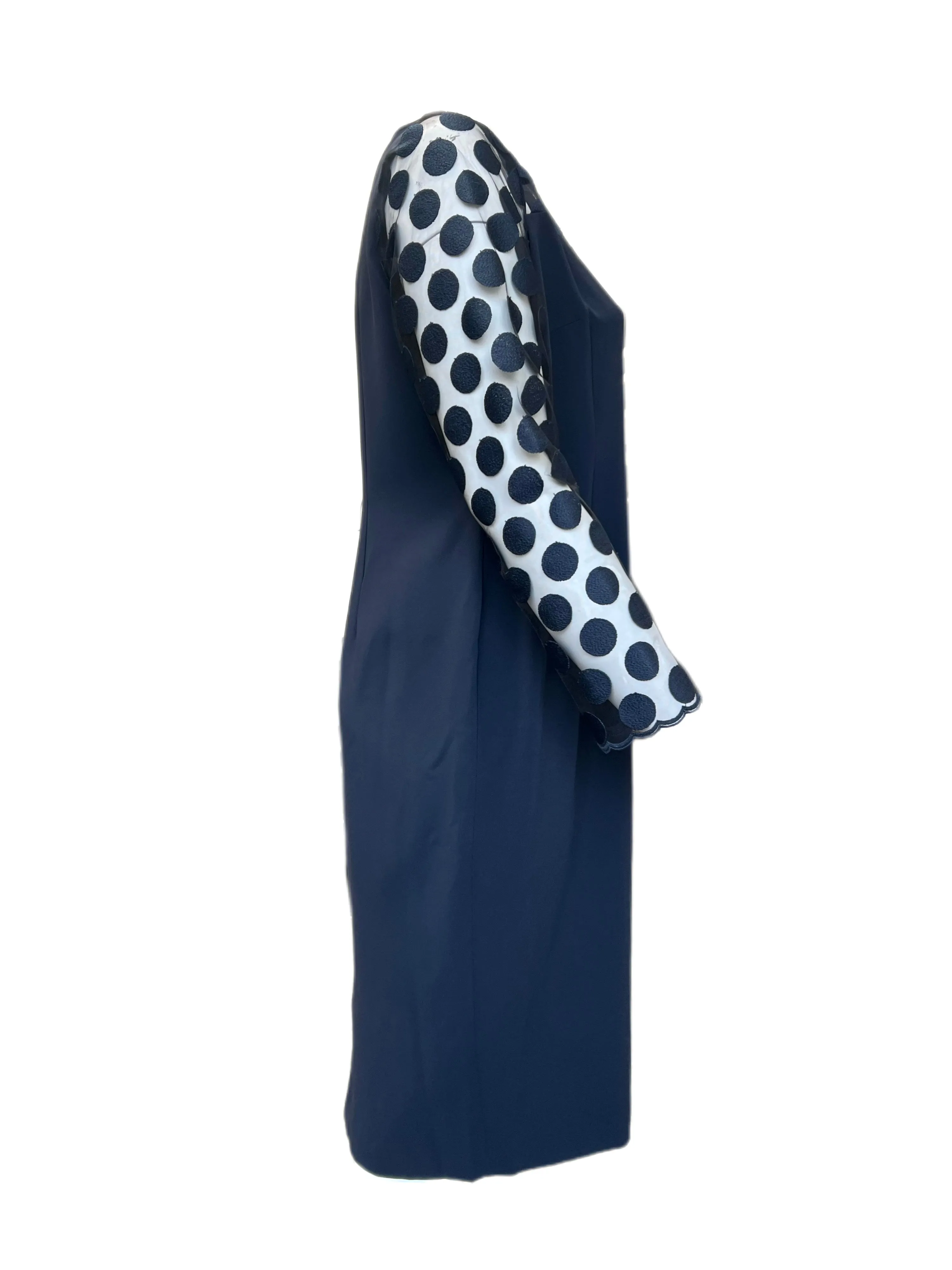 Marina Rinaldi Women's Navy Divinas  Embroidered Sheath Dress