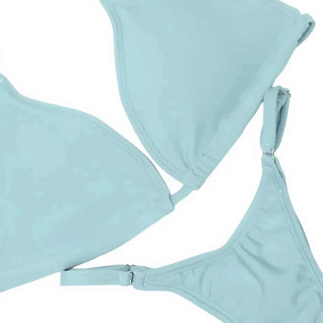 Matte Baby Blue Fit Model Competition Suit