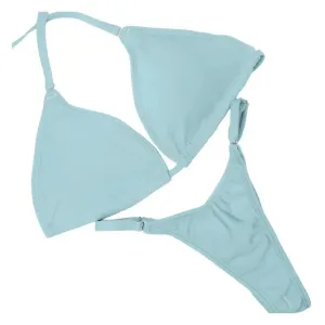 Matte Baby Blue Fit Model Competition Suit