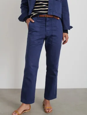 Neil Pant in Herringbone - Midnight Blue