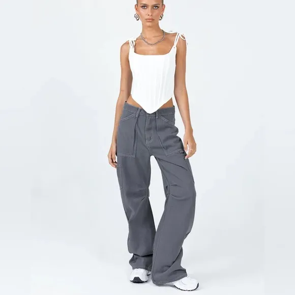 NWOT | MIAMI VICE PANT SLATE | LIONESS
