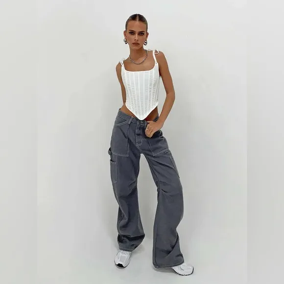 NWOT | MIAMI VICE PANT SLATE | LIONESS