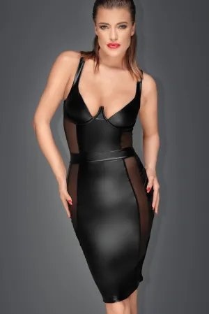 Pencil Dress with Tulle Inserts and Underwire Top