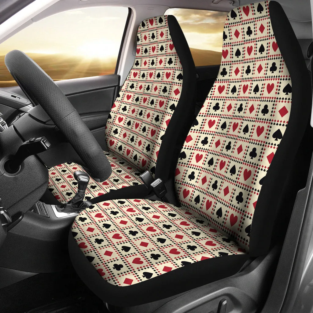 Playing Card Suits Pattern Car Seat Covers Seat Protectors