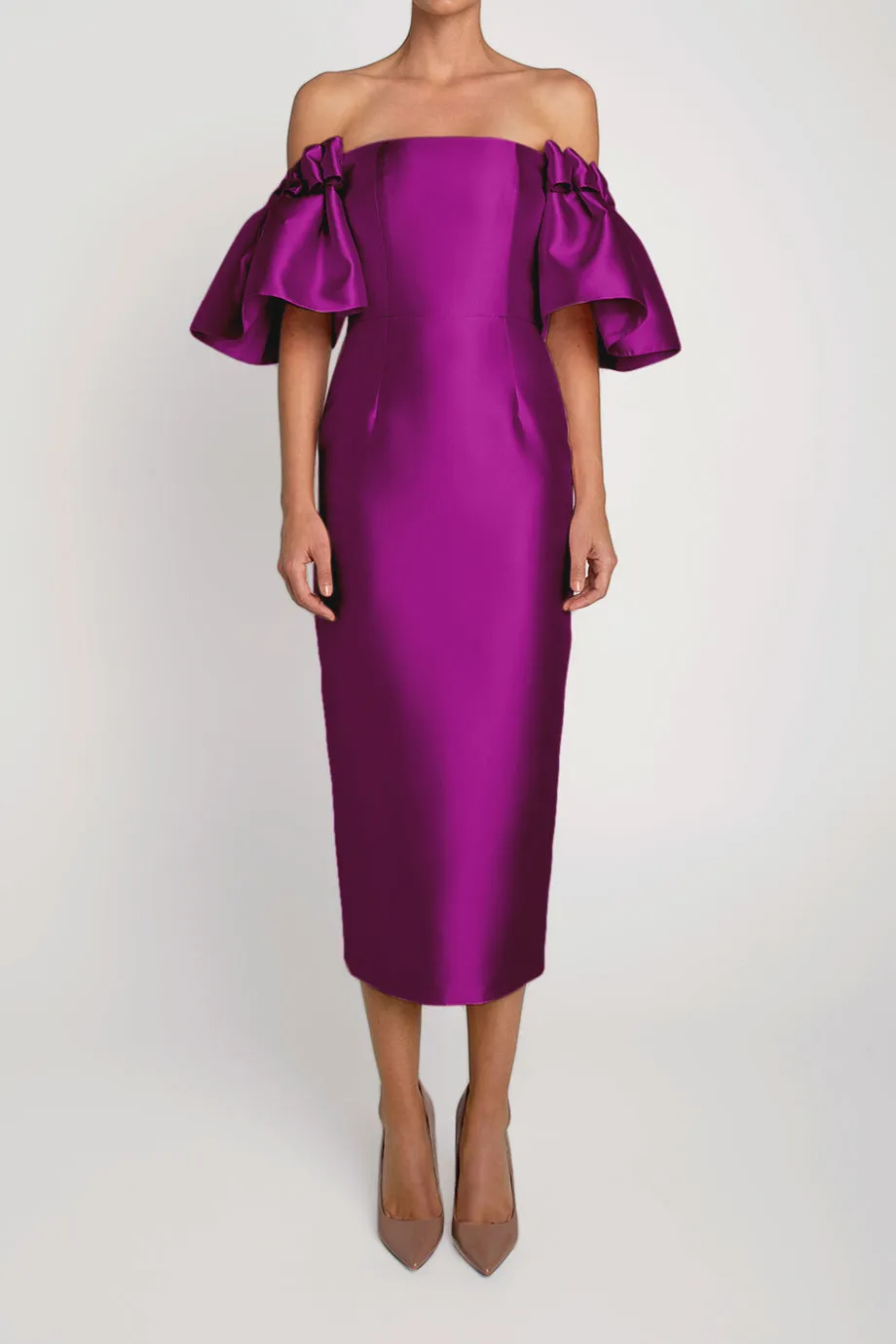 Poppy Silk and Wool Midi Dress
