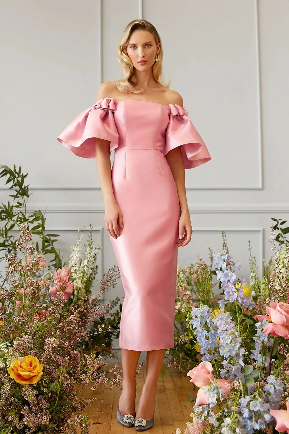 Poppy Silk and Wool Midi Dress