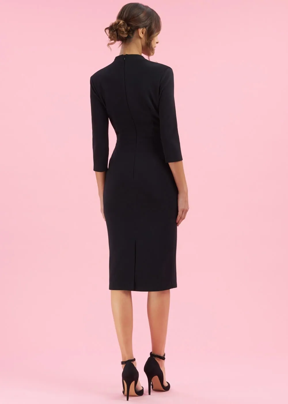 Pretty Dress Company Tegan 50's Pencil Dress Black