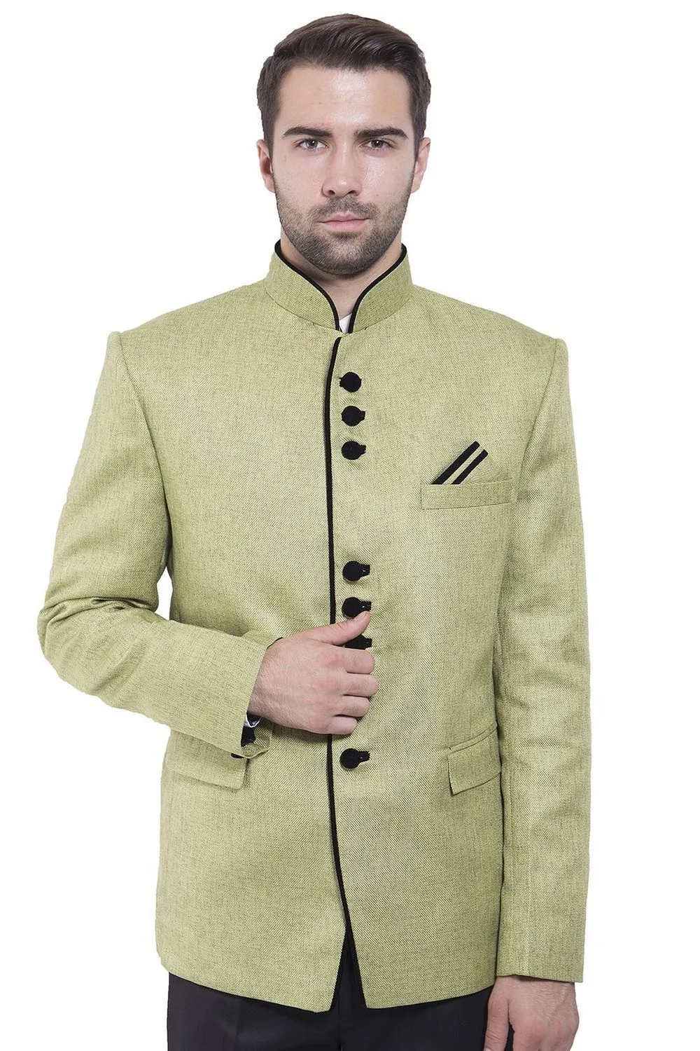 Rayon Green Bandhgala