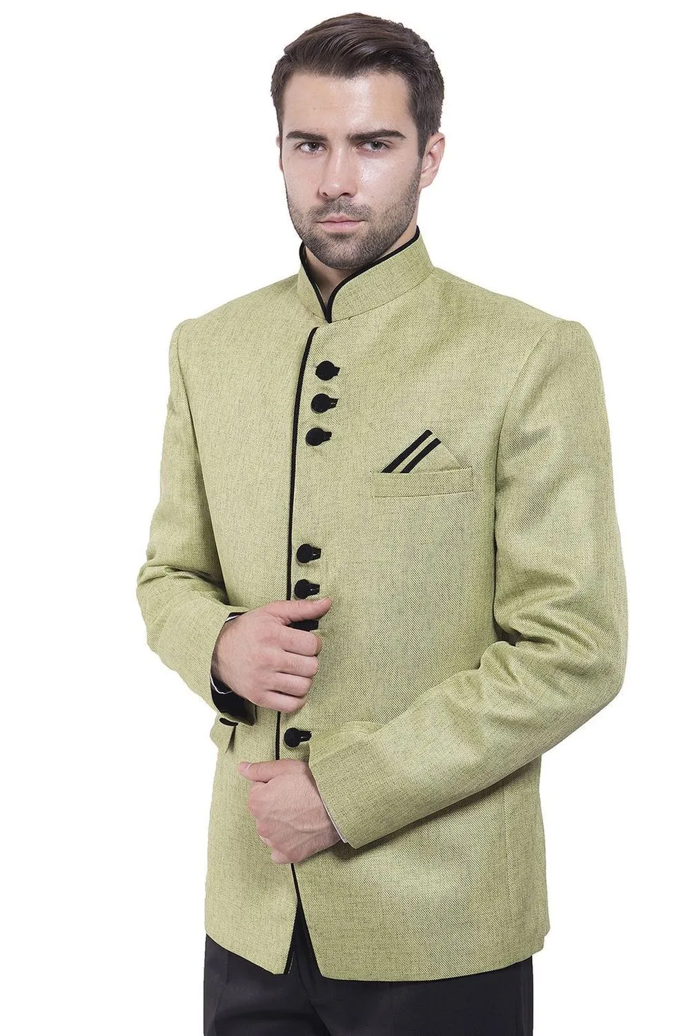 Rayon Green Bandhgala